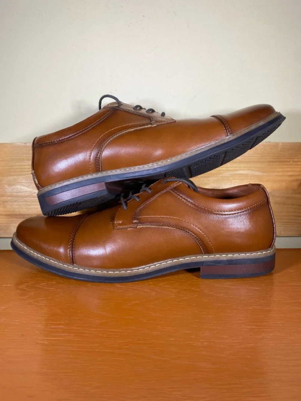 Nunn Bush Carmelo Cap Toe Oxford Size 11 Wide # 81511221 Leather Insoles